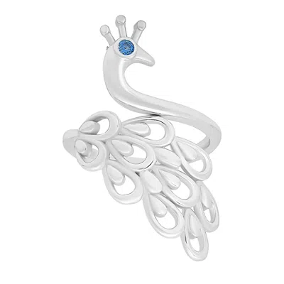 Kylie Harper Women's Sterling Silver Diamond Cz Peacock Ring