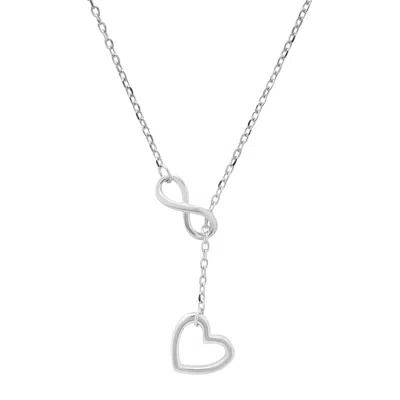 Kylie Harper Women's Sterling Silver Infinity Heart Y Necklace In Metallic