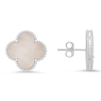 Kylie Harper Women's Sterling Silver Mother Of Pearl Clover Earrings