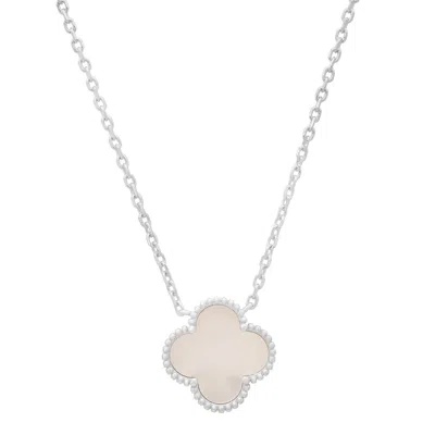 Kylie Harper Women's Sterling Silver Mother Of Pearl Clover Necklace