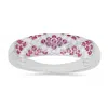 Kylie Harper Women's Sterling Silver Pave Pink Sapphire 'x' Band Ring