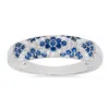Kylie Harper Women's Sterling Silver Pave Sapphire 'x' Band Ring