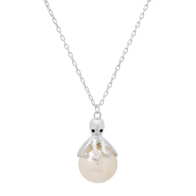 Kylie Harper Women's Sterling Silver Pearl Octopus Pendant Necklace