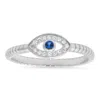 Kylie Harper Women's Sterling Silver Petite Diamond Cz Evil Eye Ring In Silver