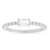 Kylie Harper Women's Sterling Silver Petite East/west Baguette-cut Diamond Cz Band Ring In Metallic
