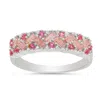 Kylie Harper Women's Sterling Silver Pink Sapphire Ombre Baguette-cut Band Ring