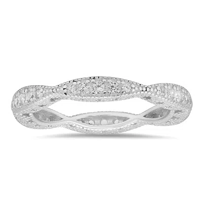Kylie Harper Women's Sterling Silver Stackable Vintage Swirl Eternity Band Ring