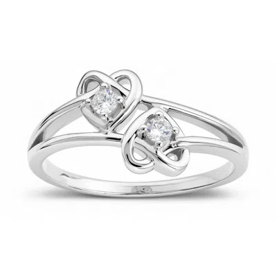 Kylie Harper Women's Swirling Double Heart Ring In Sterling Silver