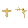 Kylie Harper Yellow Gold Over Silver Cz Hummingbird Stud Earrings In Gold Tone
