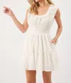 Kylie Paige Crystal Scoop Mini Dress In White