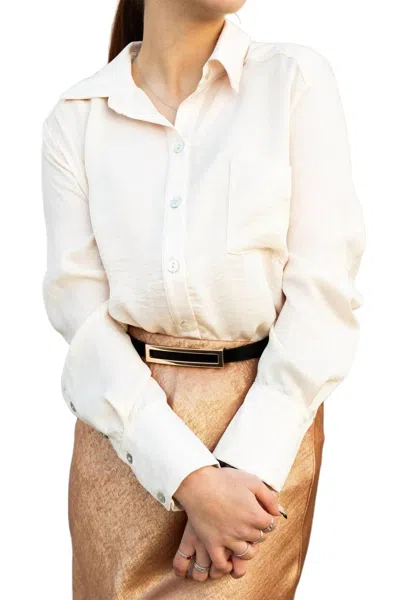 Kylie Paige Davis Satin Shirt In White