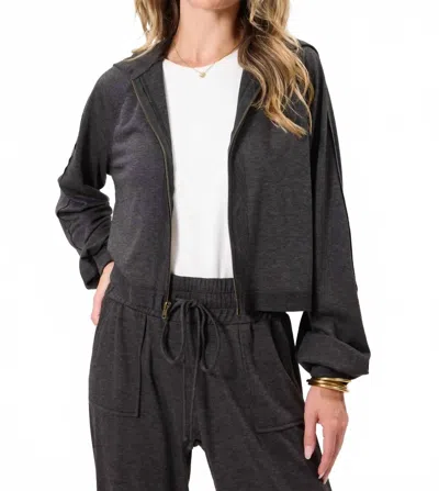 Kylie Paige Elly Hooded Jacket In Charcoal In Pink