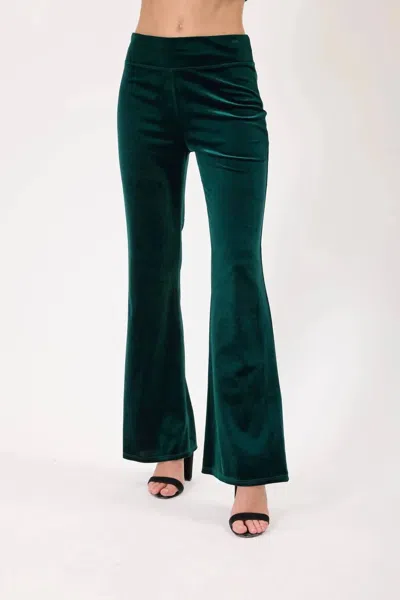 Kylie Paige Jenny High Waist Velvet Pant In Green