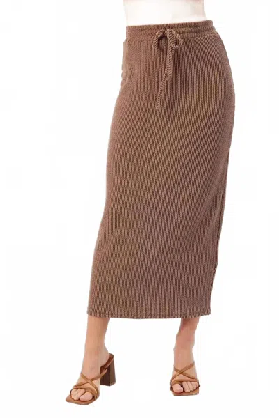 Kylie Paige Kaya Tie Waist Midi Skirt In Brown