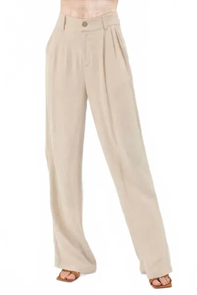 Kylie Paige Margo High Waist Trouser In Oak In Beige
