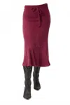 Kylie Paige Maura Midi Skirt In Wine In Pink