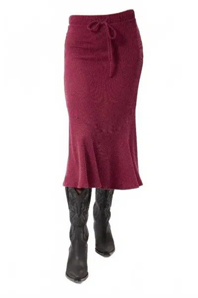 Kylie Paige Maura Midi Skirt In Wine In Pink