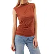 Kylie Paige Morgan Mock Neck Top In Nutmeg In Brown