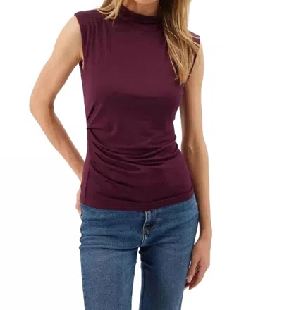 Kylie Paige Morgan Mock Neck Top In Plum In Purple