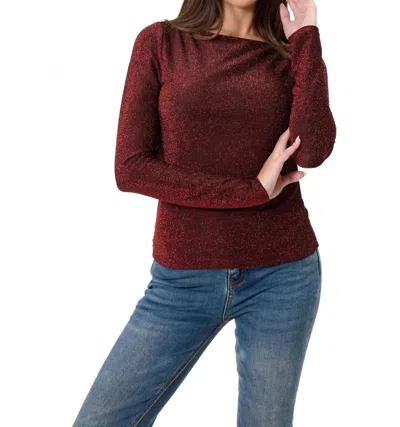 Kylie Paige Nadia Sparkle Top In Black/red In Multi