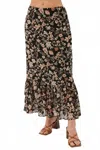 Kylie Paige Tara Midi Skirt In Black Multi In Multi