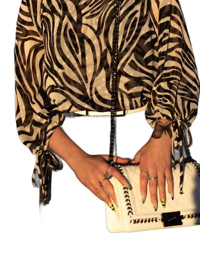 Kylie Paige Tyla Chiffon Top In Black/white In Multi