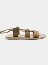 Kyma Dokos Suede Sandals In Beige