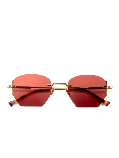 Kyme Ezra Geometric-frame Sunglasses In Gold