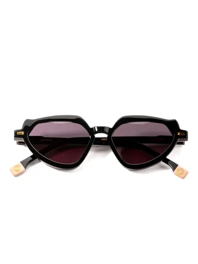 Kyme Harmony Geometric-frame Sunglasses In Black