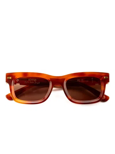 Kyme Jedi Rectangle-frame Sunglasses In Brown