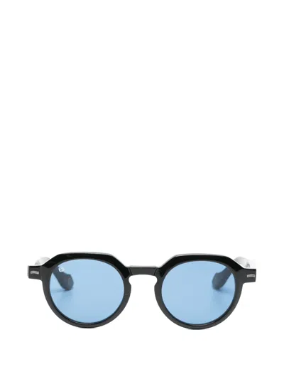 Kyme Julian Round-frame Sunglasses In Black