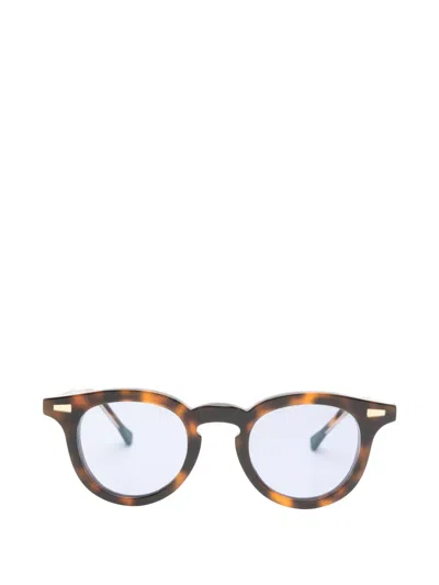 Kyme Massimo Round-frame Sunglasses In Brown
