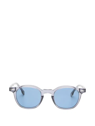 Kyme Quill Round-frame Sunglasses In Blue