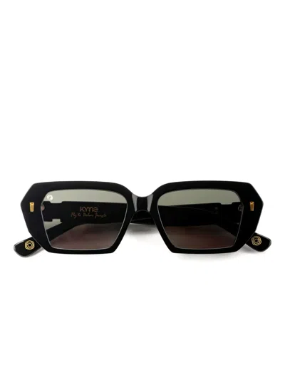 Kyme Rylee Rectangle-frame Sunglasses In Black