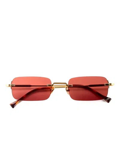 Kyme Silas Rectangle-frame Sunglasses In Gold