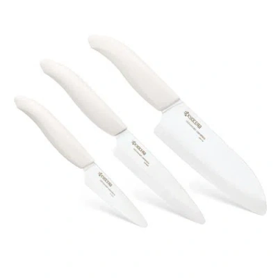 Kyocera Advanced Ceramics 3 Piece Revolution Series Knife Set In White