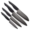 Kyocera Innovationblack 4-piece Ceramic Knife Set, 4.5-inch Utility, 5-inch Slicing, 5.5-inch Santok In Black