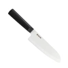 Kyocera Innovationwhite 6-inch Ceramic Santoku Chef's Knife, White Blade With Non-slip Black Handle In Black