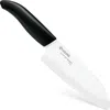 Kyocera Revolution Ceramic 5-1/2 Inch Santoku Knife In Black