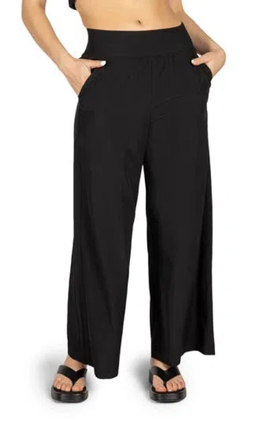 Kyodan 4-way Stretch Wide Leg Pants In Black