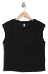 Kyodan Cap Sleeve Scuba Top In Black