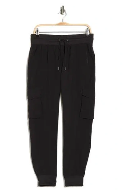 Kyodan Drawstring 4-way Stretch Cargo Joggers In Black