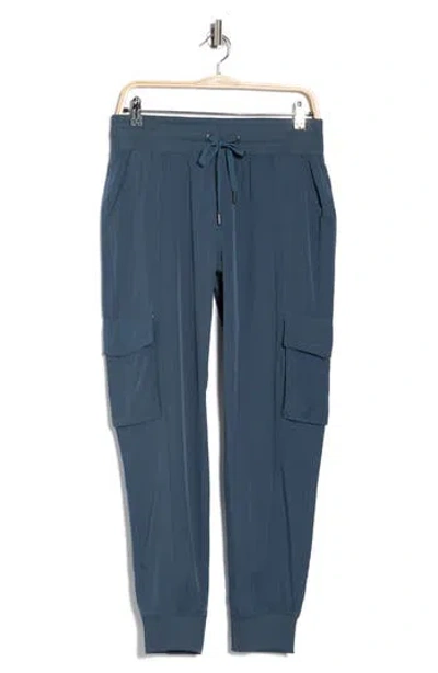 Kyodan Drawstring 4-way Stretch Cargo Joggers In Blue