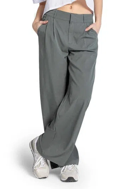 Kyodan Four-way Stretch Woven Wide Leg Pants In Gray