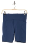Kyodan High Waist Pocket Interlock Shorts In Navy
