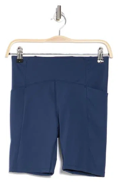 Kyodan High Waist Pocket Interlock Shorts In Navy