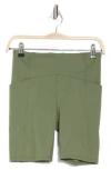 Kyodan High Waist Pocket Interlock Shorts In Olive