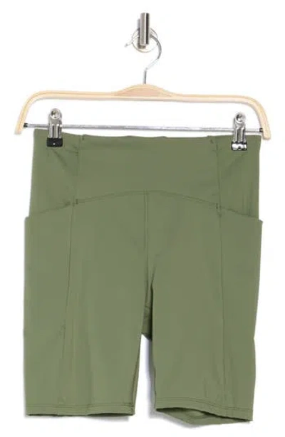 Kyodan High Waist Pocket Interlock Shorts In Olive