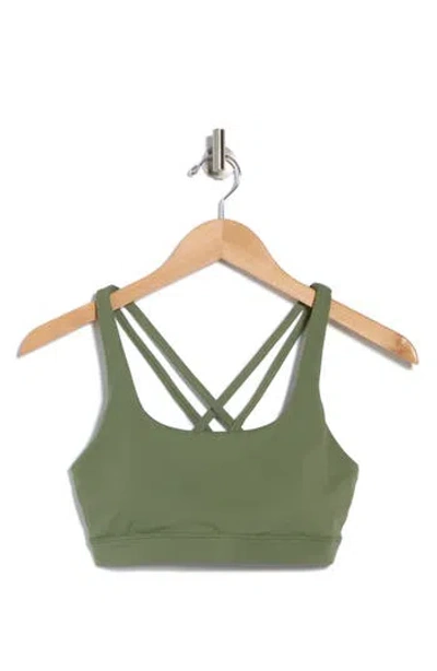 Kyodan Interlock Crisscross Sports Bra In Olive