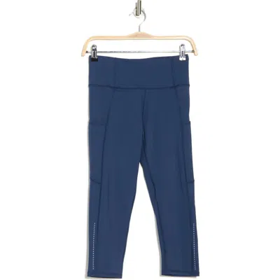 Kyodan Interlock Pocket Capri Leggings In Navy